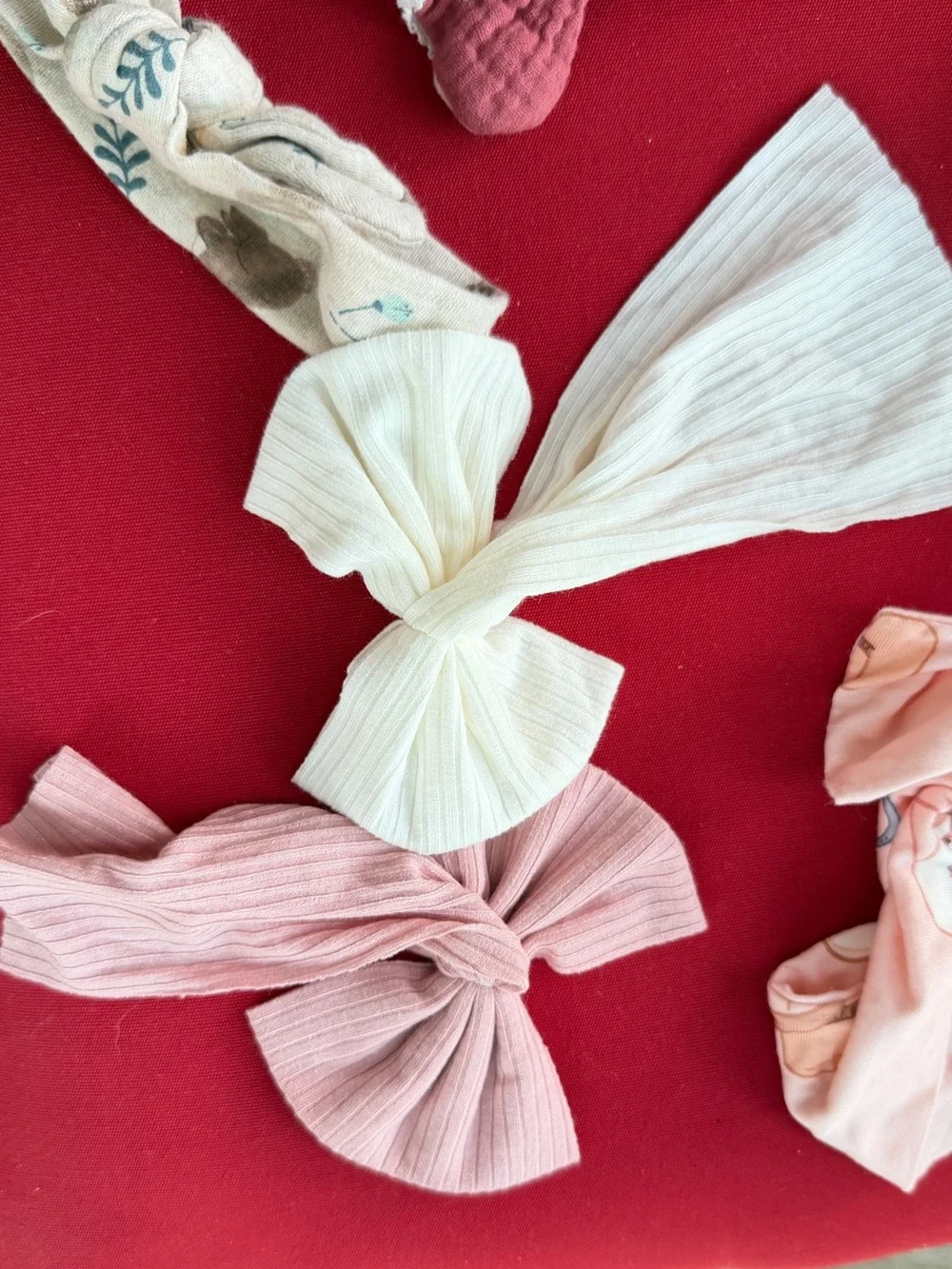 Angel Dear Baby Girl Headband Bow Bundle 0-12M Bamboo Muslin Pink Floral 7 Pc